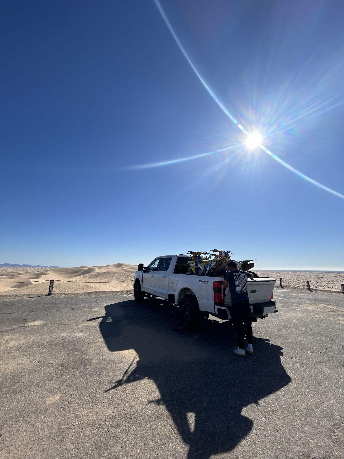 My Friend Michael and I waking up in Glamis California on the last day of our California trip. Fun fact: we slept about 3 hours that night, rode motorcycles for about 5 hours that morning, and then I drove 25 hours home... Never again, lol. 