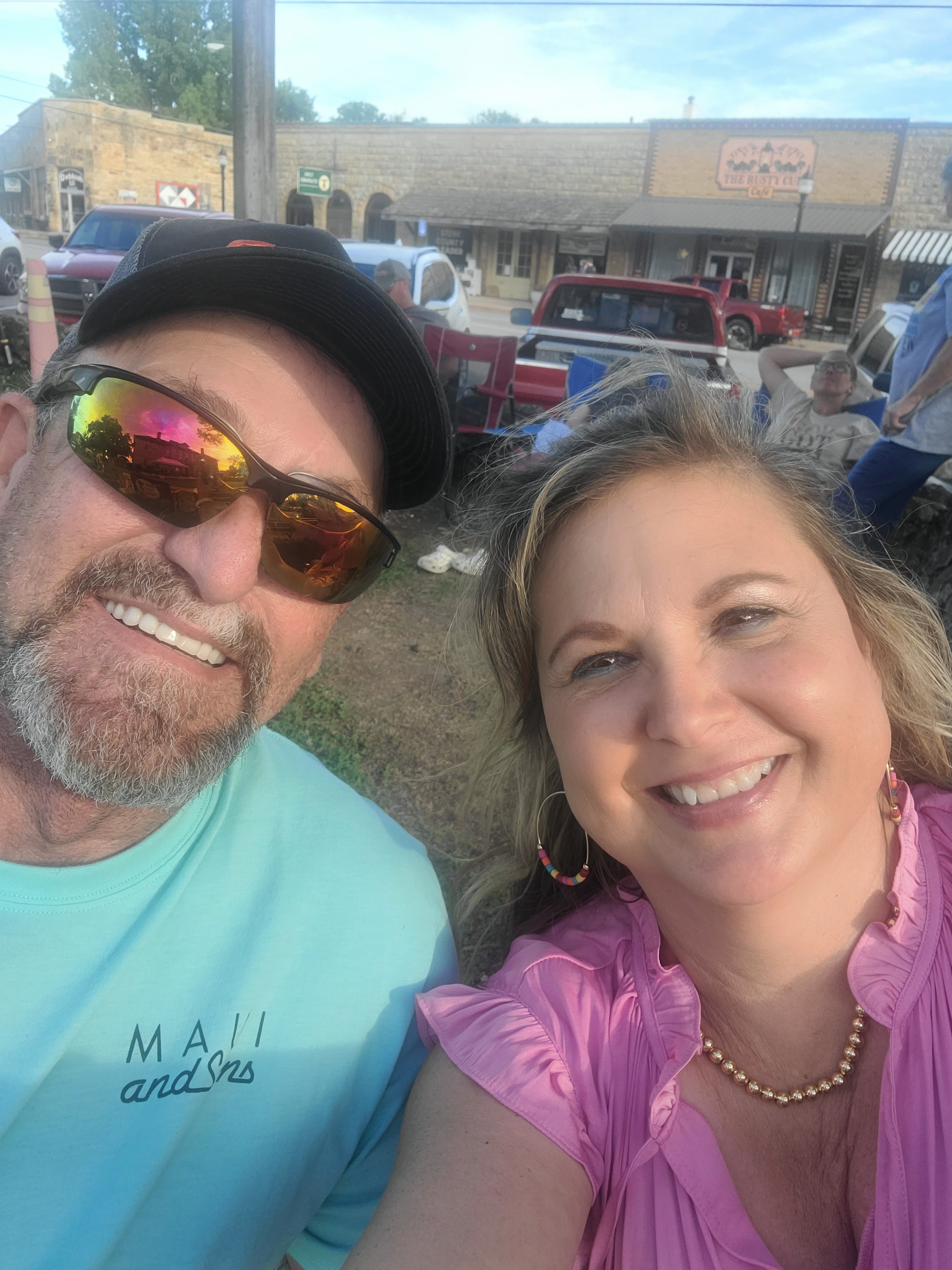 Jeannette and husband Rick listening to Music at a Summer Event 