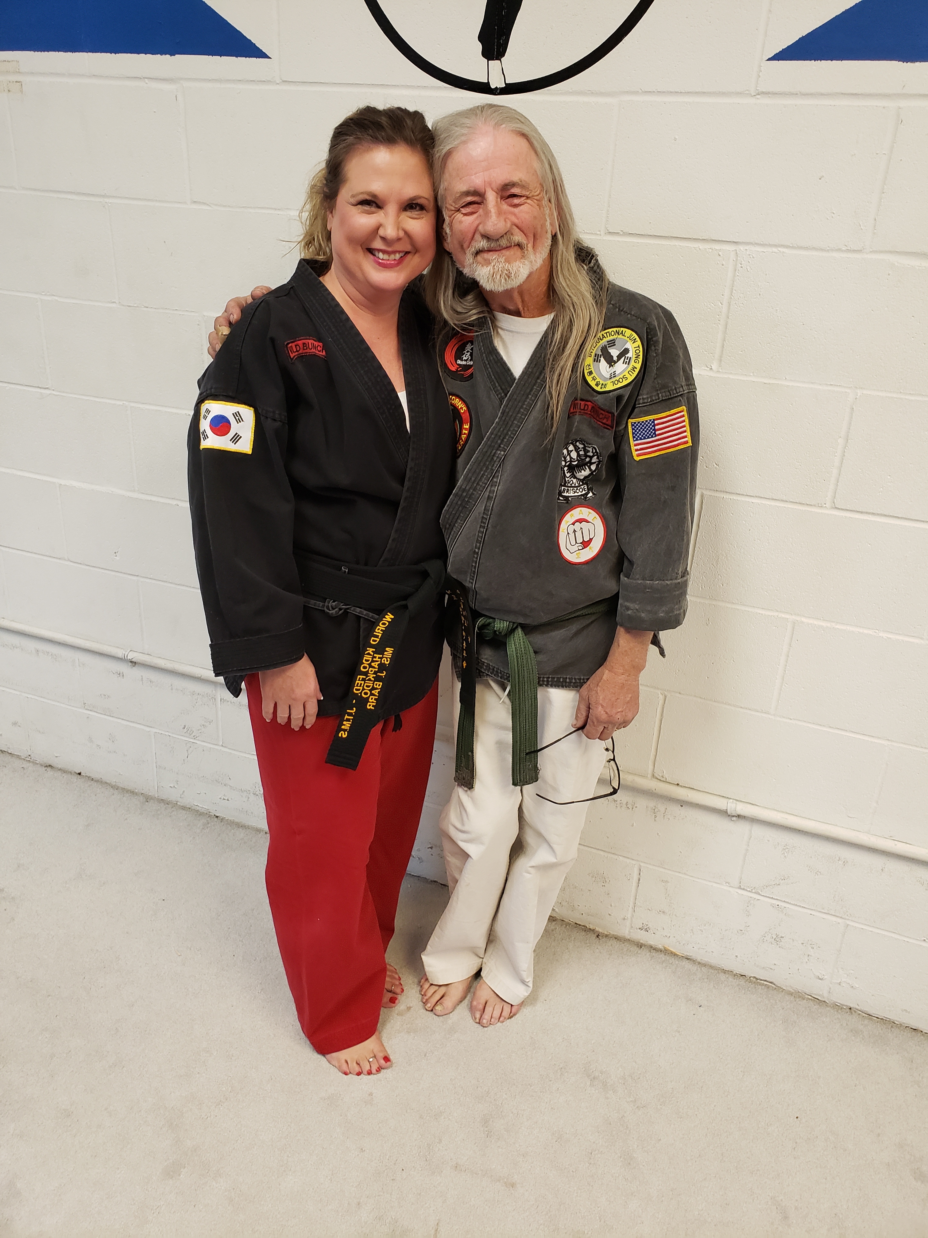 Jeannette with Karate Instructor – 45 year friendship 