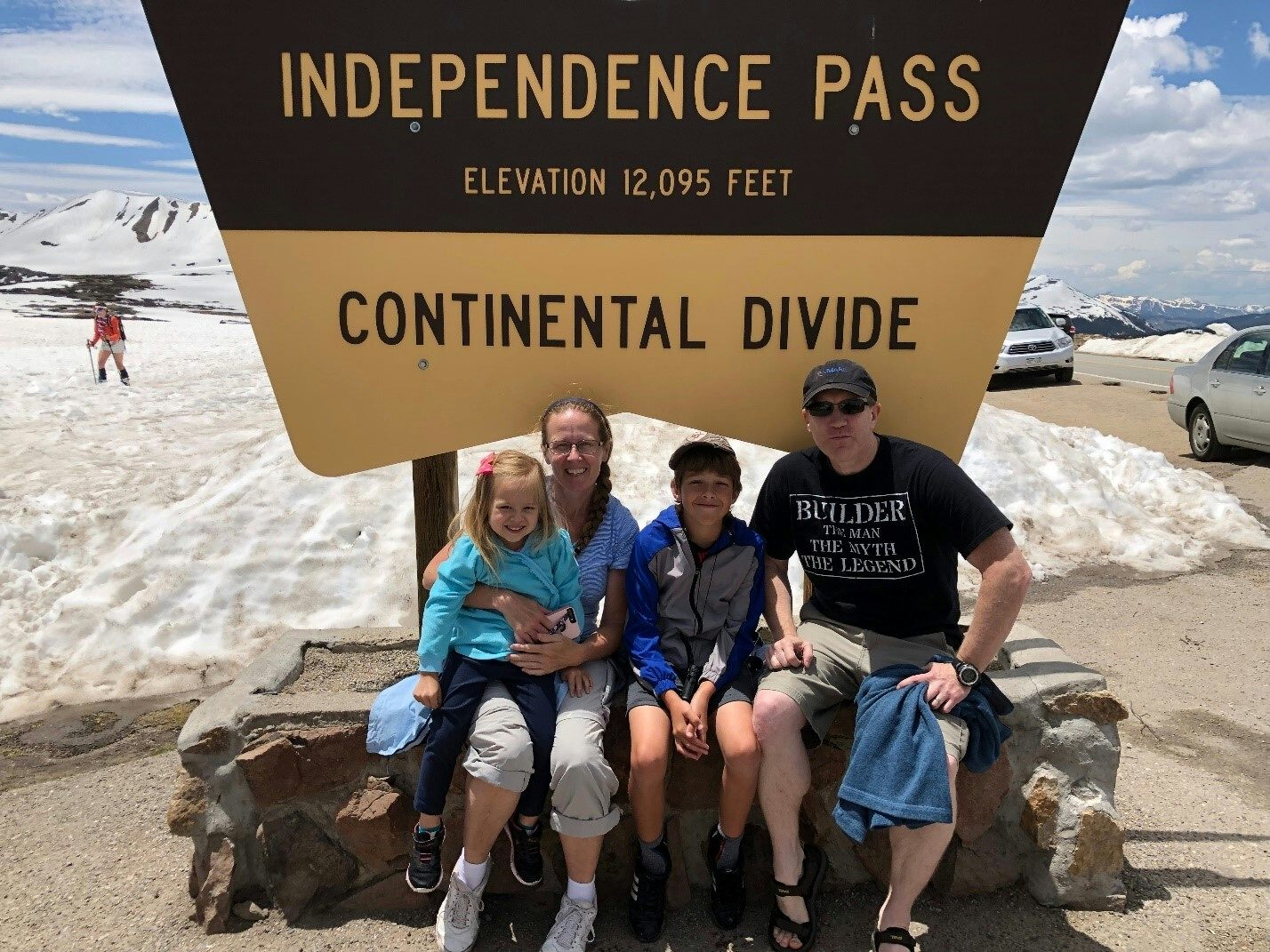 Escaping the Texas heat. In Colorado with his family.