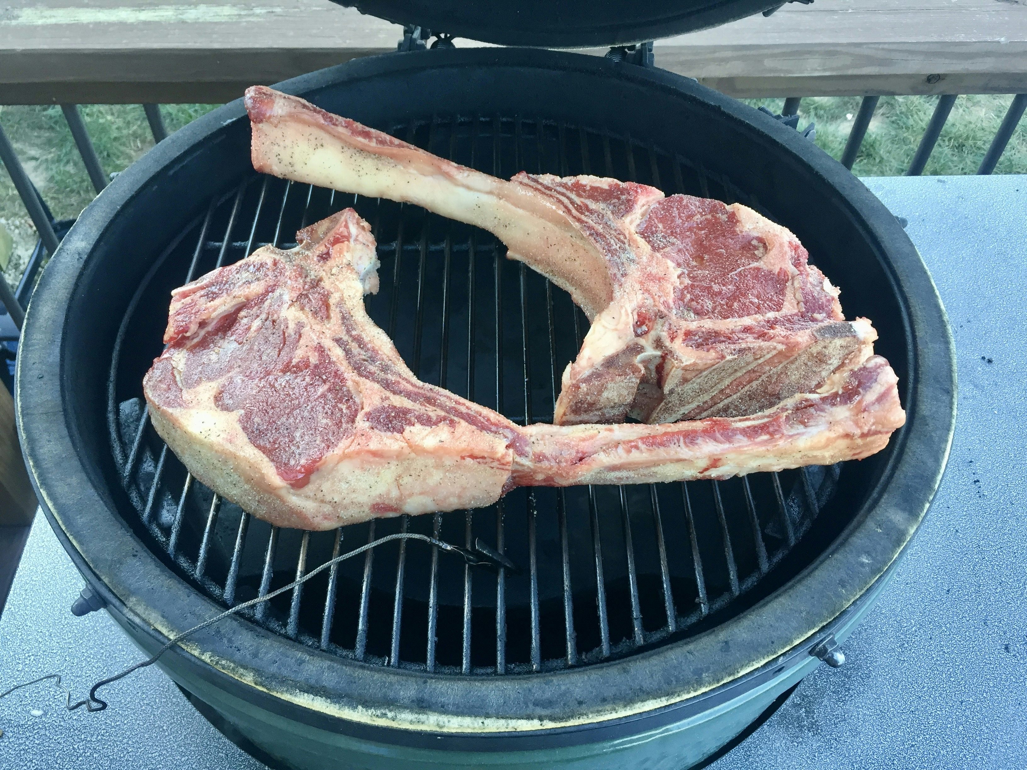 Grilling tomahawks - Cooking for friends and family is one of his favorite 
hobbies.