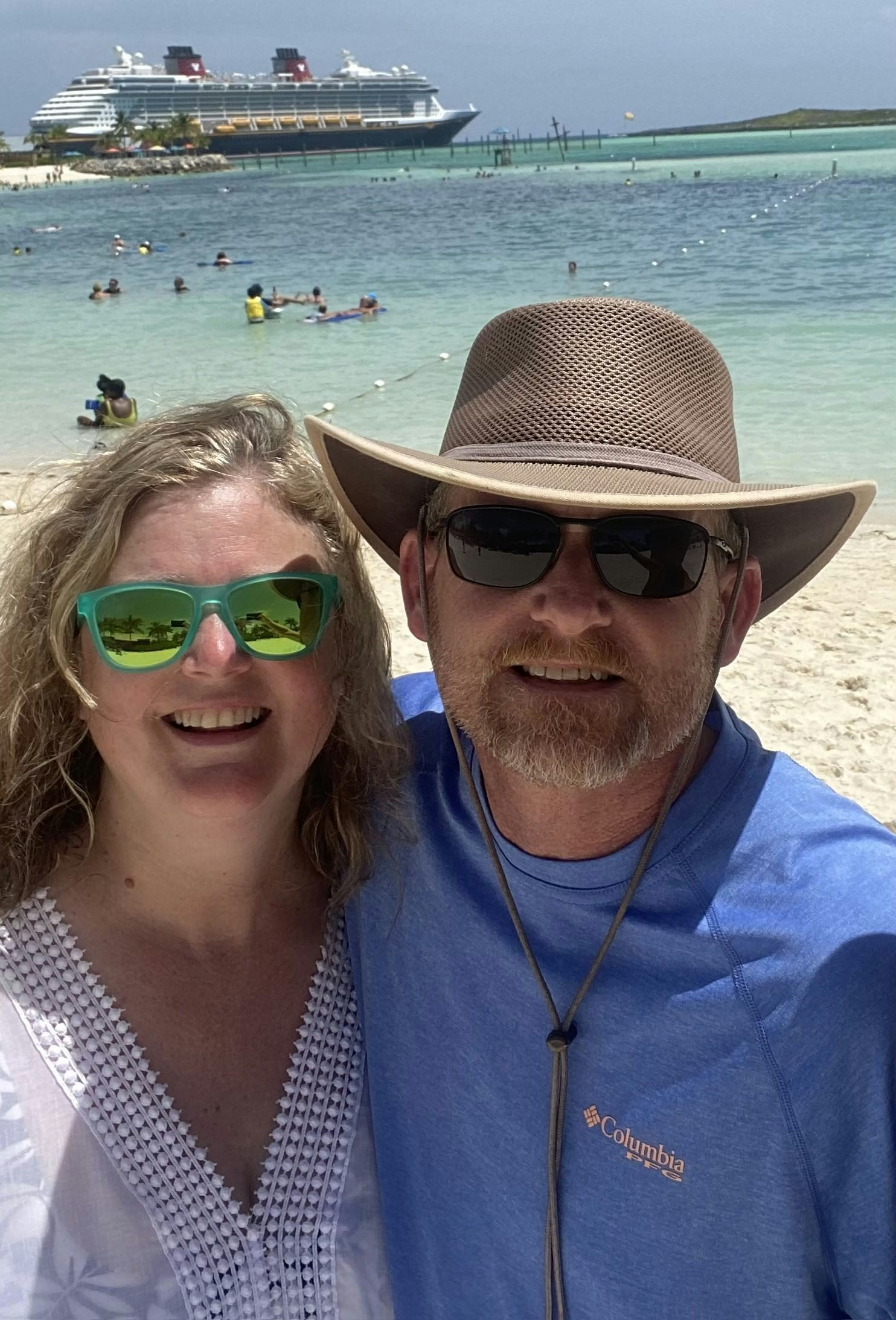 Tom and his wife, Michele on a family cruise