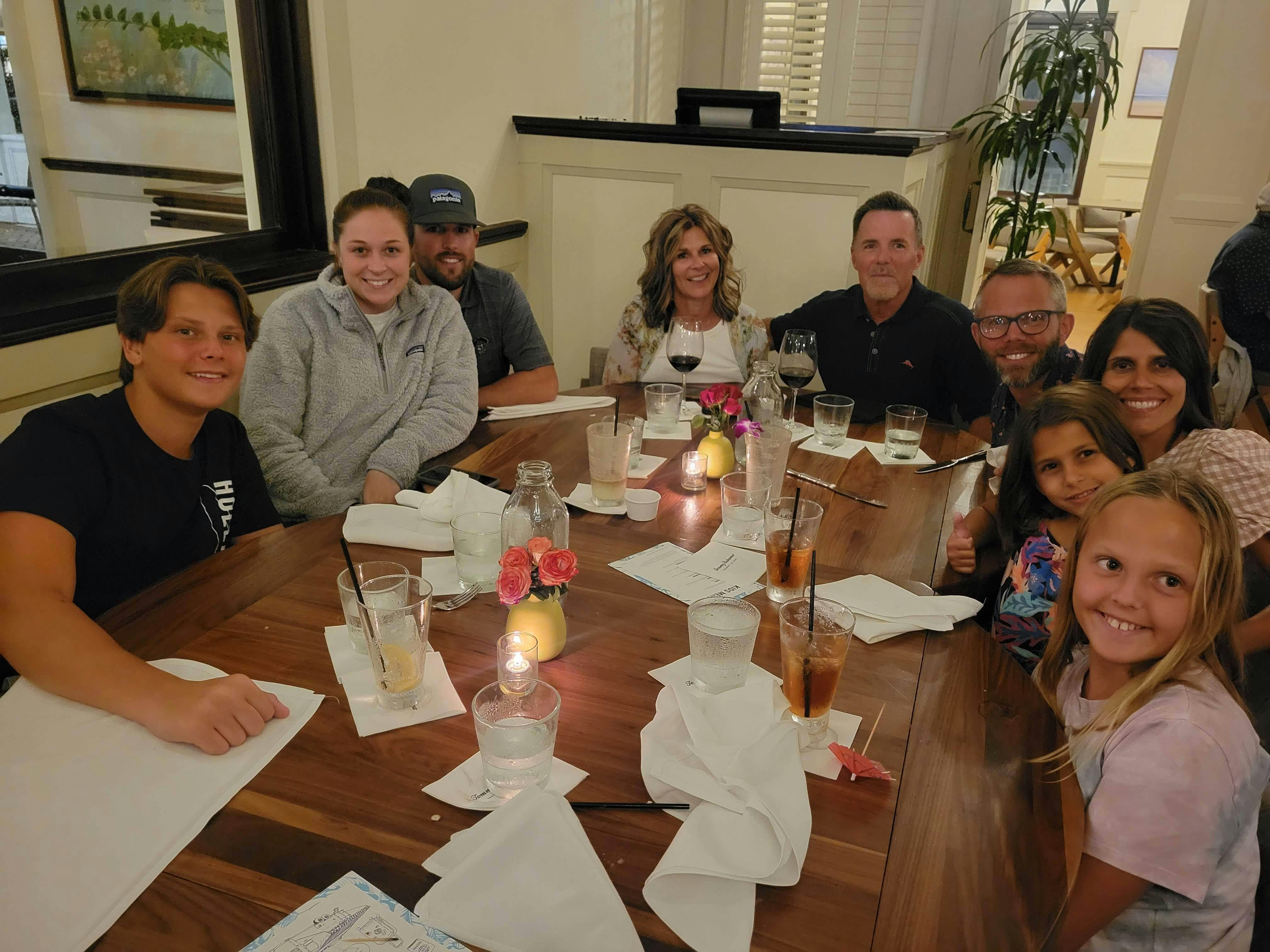 Winn with his closest family and friends.