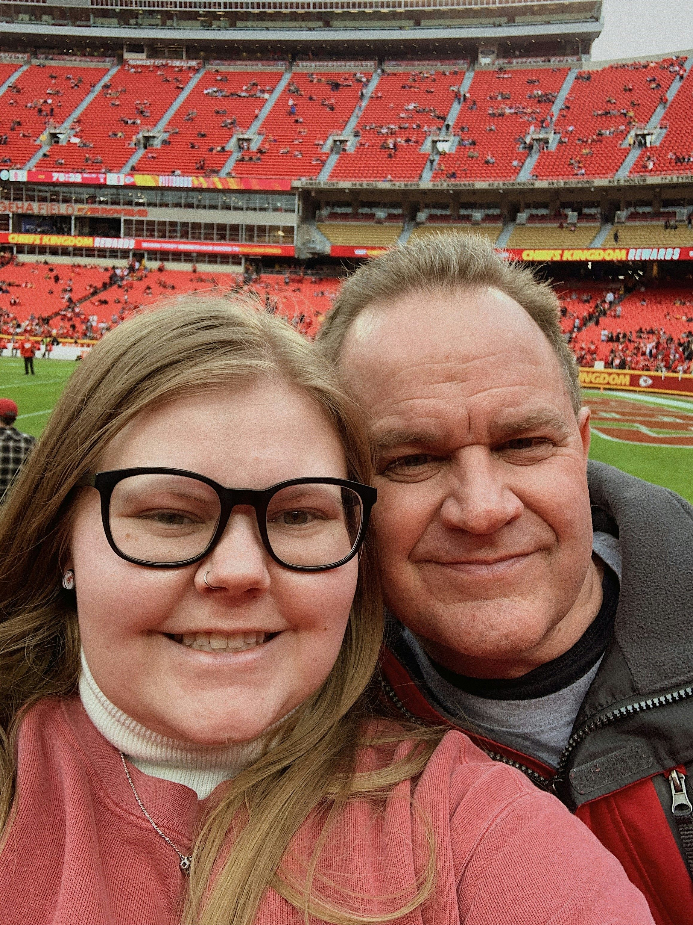 She and her dad are big Chiefs fans!
