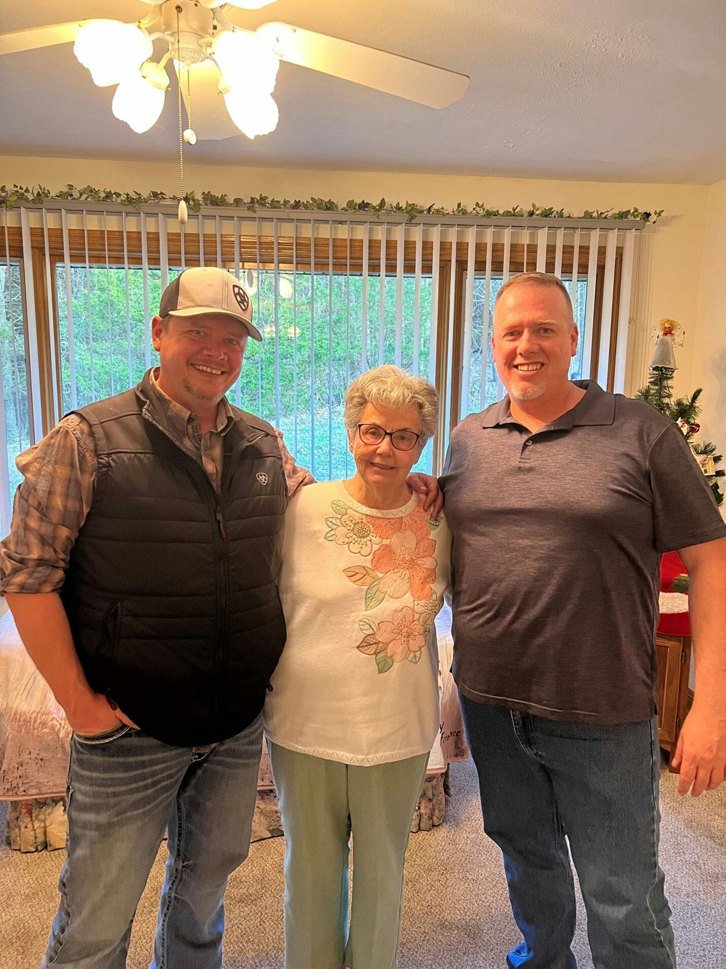 Visiting grandma with my brother