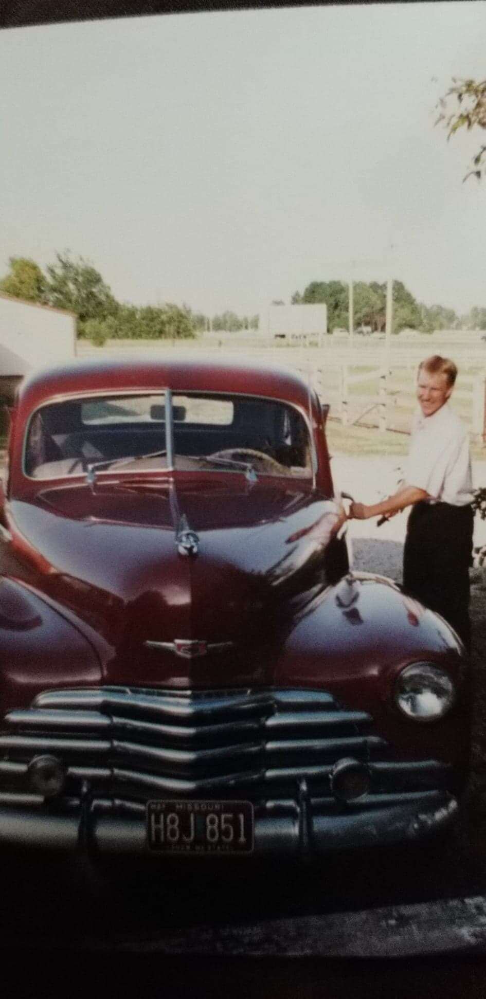 Travis has always loved old cars (this is his first car and proof that he 
once had hair.)