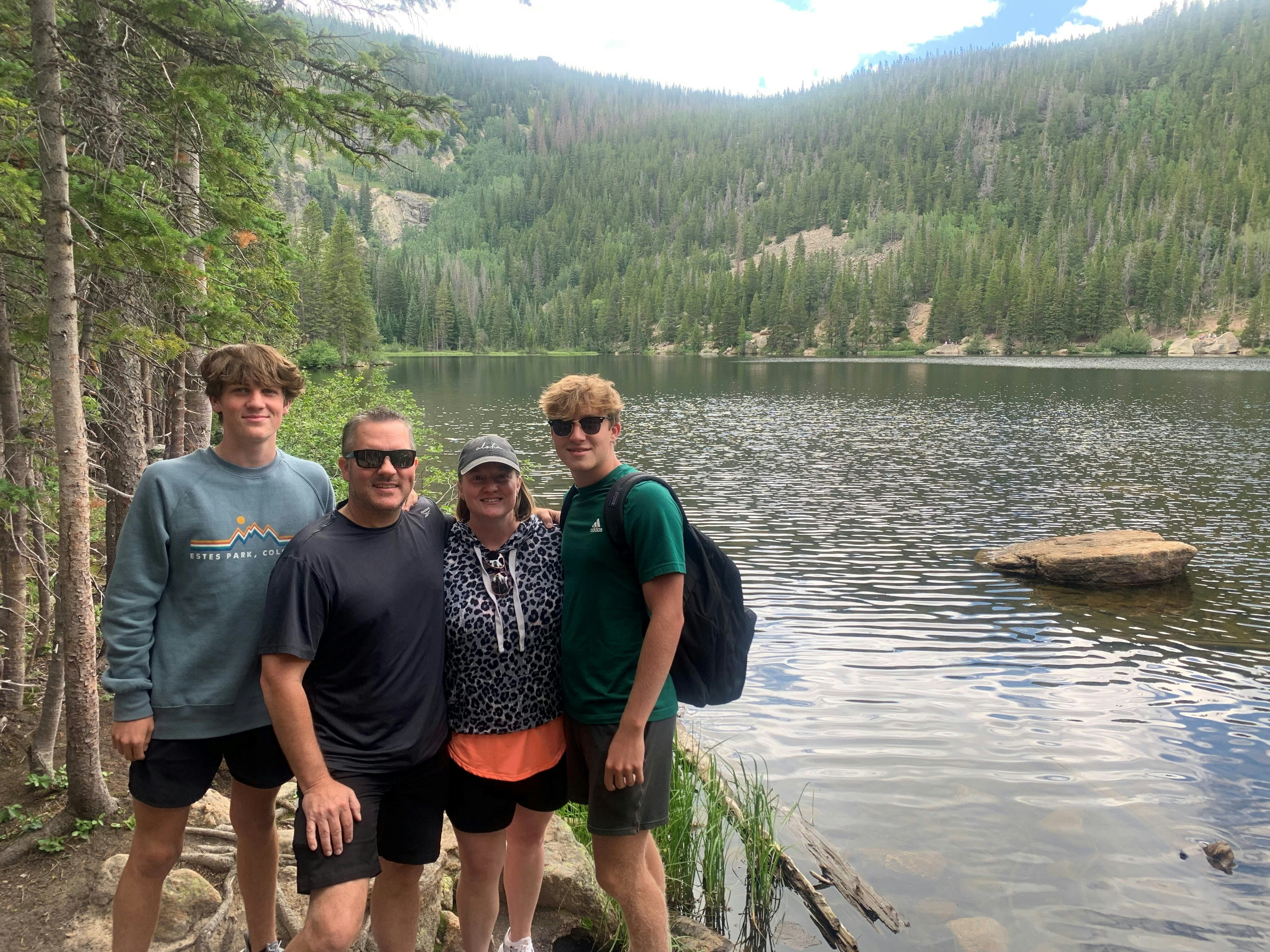 Brad with his family at Bear Lake in Colorado.